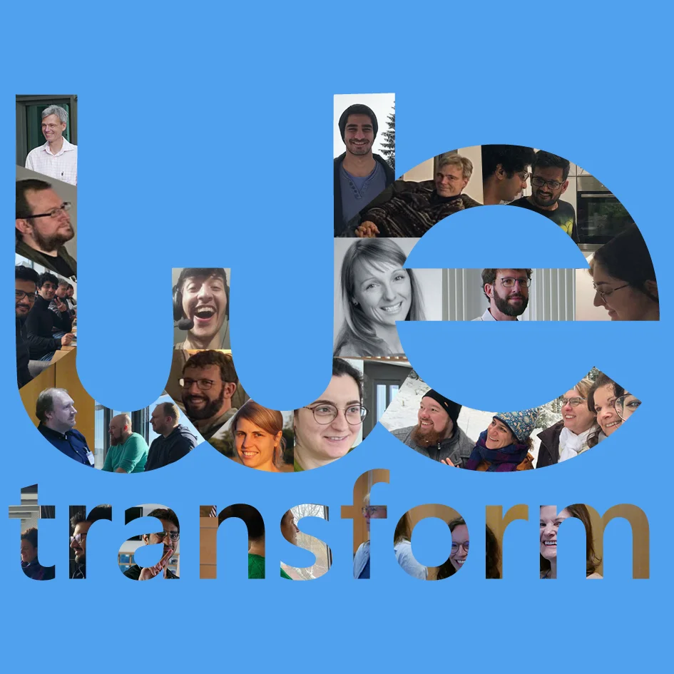 wetransform logo made of pictures of the 2022 staff