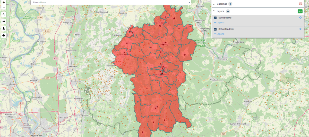 hale»connect map viewer screenshot showing the option to short layers alphabetically.