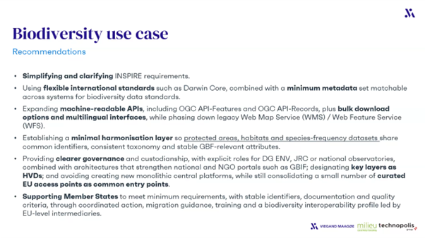 Recommendations for more effective data provision for the Biodiversity domain from a recent INSPIRE evaluation study