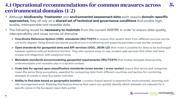 Figure 4: Overall recommendations from the GreenData4All INSPIRE evaluation study