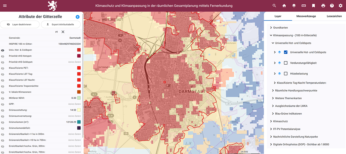 WebGIS for Climate Protection and Adaptation in Hesse, Germany